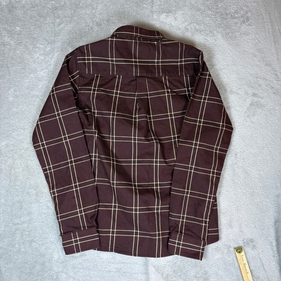 Dixxon Shirt Womens M Brushfire FR Flannel Plaid Workwear Brown CAT 2 NFPA 2112 - Picture 2 of 8